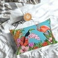 thumbnail image 5 of Naloa Tropical Jungle Flamingo Pillow Covers, Throw Pillow Case Cushion Covers,Cushion for Bedroom,Couch,Home-16"x24", 5 of 6