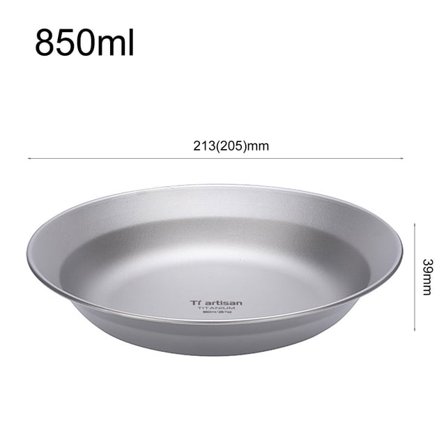 Camping Titanium Tableware Plate Bowl Dish Outdoor Tableware Ultralight Cookware Titanium Tableware Plate Bowl Dish Titanium