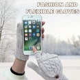 thumbnail image 4 of Winter Fingerless Gloves Mittens for Women Men Warm Wool Knitted Convertible Flip Top Mittens for Cold Weather, 4 of 8