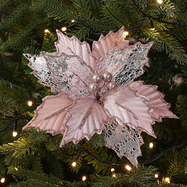 Christmas Glitter Magnolia Magnolia With Stems Christmas Tree Decoration Flower Wreath Christmas Year Decoration Holiday Gift