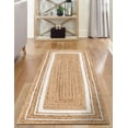 thumbnail image 7 of Unique Loom Braided Jute Collection Area Rug - Gujarat (2' 6" x 6' 1" Runner Natural and White/Ivory), 7 of 7