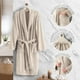 thumbnail image 3 of Bata de Baño Mujer y Hombre - Suave, Absorbente y de Secado Rápido - Albornoz Unisex y Unitalla ideal como Toalla de Baño, para Spa, Natación y Descanso (Beige), 3 of 7