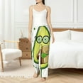 thumbnail image 5 of Uemuo Avocado with Glasses Pattern Women's Wide Leg Palazzo Lounge Pants with Pockets Light Weight Loose Comfy Casual Pajama Pants-XX-Large, 5 of 9