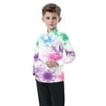 thumbnail image 3 of Boys Button Up Shirts Chest Pocket Fashion Tie-dye Long Sleeve Collared Dress Shirt for Kids Boy Girl Blouse, 7-8 Years Multicolor, 3 of 7