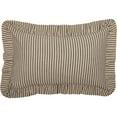 thumbnail image 5 of VHC Brands Sawyer Mill Throw Pillow Dark Gray and Cream Stripe Cotton Decorative Farmhouse Country Cushion with Ruffle for Sofa Couch 14x22, 5 of 6
