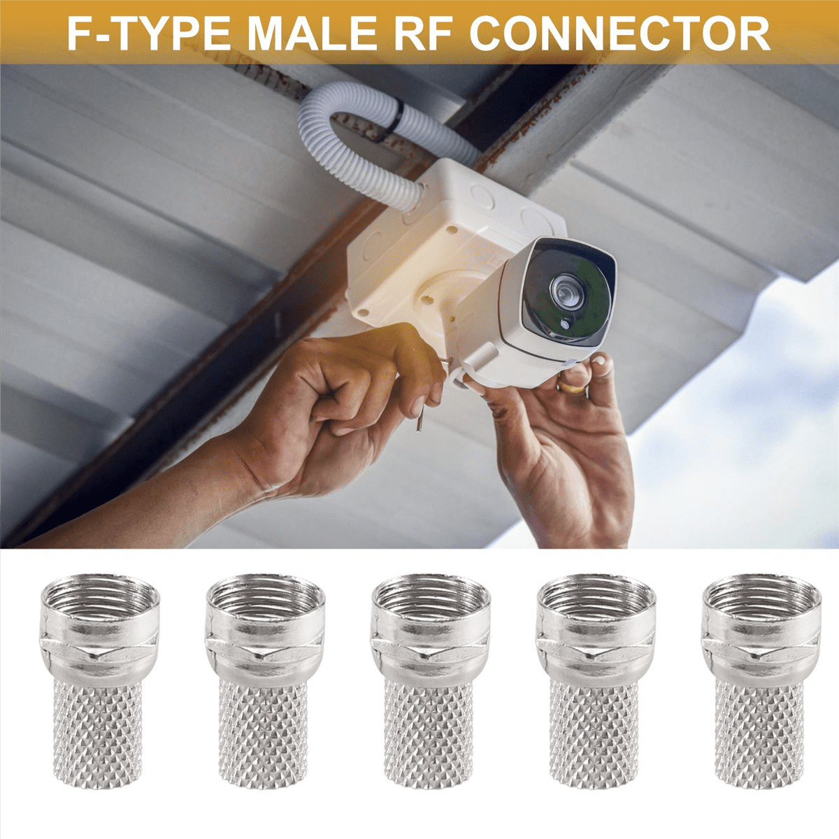 New Arrivals 15 Pcs RG6 F-Type Twist-On Coax Coaxial Cable Connector Male for CCTV Camera