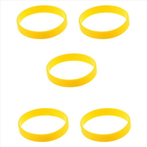5X Brazalete de Puno Munequera Pulsera de Elasticidad de Moda de Goma de Silicona Amarillo