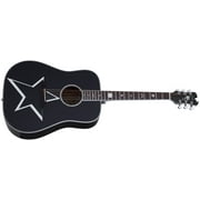 Schecter RS1000 Busker Six-String Acoustic Guitar - Black/White Star Design