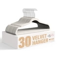 thumbnail image 1 of Velvet Hangers Simple Deluxe, paquete de 30 unidades, antideslizantes, color blanco, 1 of 7