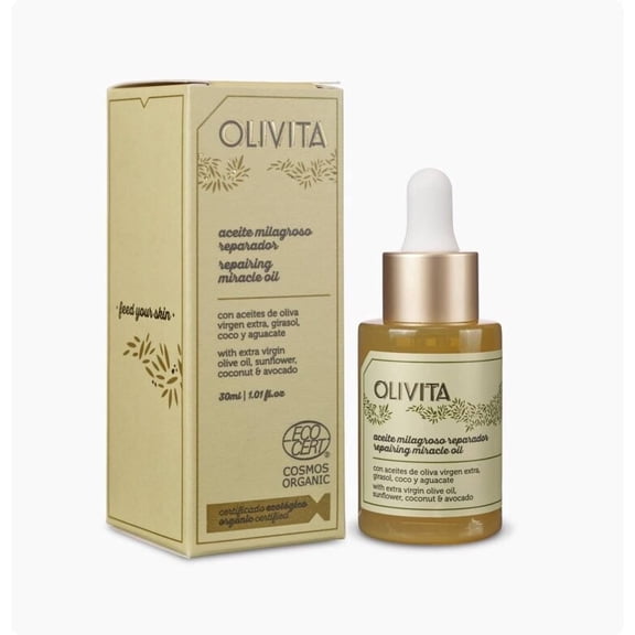 Olivita Miracle Repair Oil – 1 fl oz | Organic Multi-Use Face, Body & Hair Oil