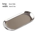 thumbnail image 2 of Linyer Nordic Style Oval Shaped Tray Gold Plate Trays Stainless Steel Plating Desktop Small Stroage Plates Holder Kitchen Ornament Home Silver Small, 2 of 9
