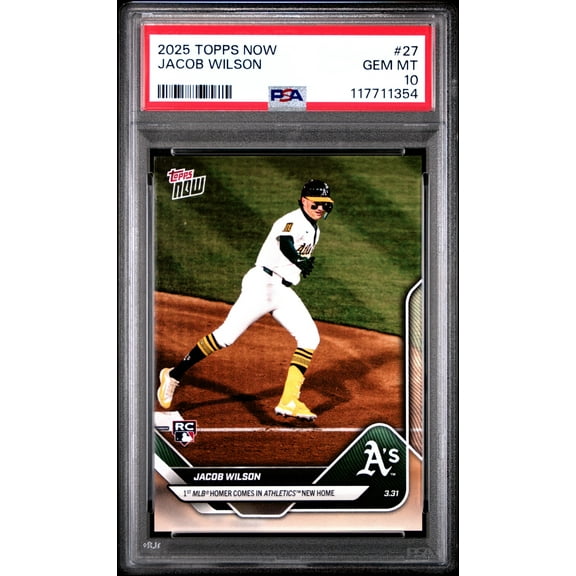 Graded 2025 Topps Now Jacob Wilson #27 Rookie RC Baseball Card PSA 10 Gem Mint