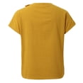 thumbnail image 6 of Gaexia Women Solid Round Neck Buttoned Slit Blouse Sleeveless T Shirt Casual Top (Yellow,L), 6 of 6