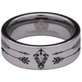 thumbnail image 2 of Wolf Skull and Arrows Tungsten Carbide Ring, 2 of 9