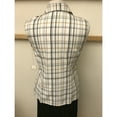 thumbnail image 2 of Beige Taupe White And Black Plaid Sleeveless Shirt (Style# 1102), 2 of 3
