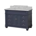 thumbnail image 5 of KBC Elizabeth 48" Wood Bathroom Vanity w/ Carrara Stone in Marine Gray, 5 of 7