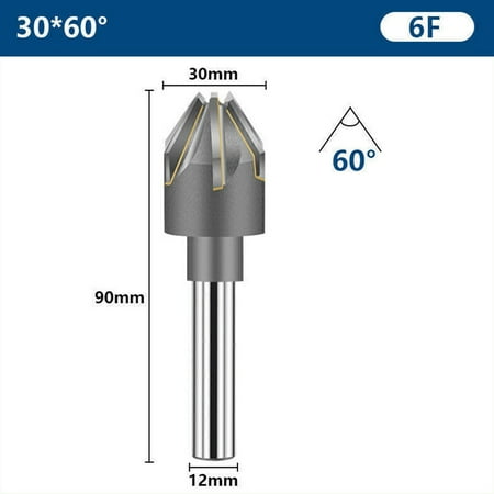 

Ruibeauty Chamfer Cutter With Brazing Carbide Blade 16-40Mm 60/90° 12/16Mm Shank 4/6 Flute