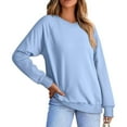 thumbnail image 2 of Meichang Chemise à Manches Longues pour Femmes Col en V Raglan Chandail Basique Ample Mode Printemps 2025, 2 of 5