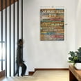 thumbnail image 6 of Our Family Rules Decorative, Inspirational Wall Art Framed Canvas, Positive Quotes Wall Decor, Rustic Wall Art, Perfect Decor Sign for Living Room, Bathroom and Kitchen (12"x16"), 6 of 7