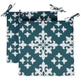 thumbnail image 1 of Vargottam Printed Indoor/Outdoor Chair Pads Non Slip Dining Chair CushionSquareShapedDining Chair Pad With String Ties Machine Washable & Home Decor Cushion- Set Of 2-Teal Green, 1 of 8