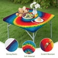 thumbnail image 4 of Colorful Tie Dye Pattern Square Fitted Tablecloth with Elastic Edge,Square Table Cover,Washable Elastic Table Cover for Home Kitchen Party Decor 36"x36", 4 of 6