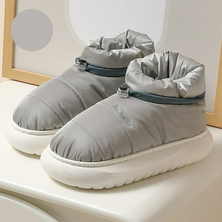 

CoCopeaunt 2022 Waterproof Women s Snow Boots Warm Down Winter Home Female Ankle Boot with Fur Non-slip Solid Color Woman Cotton Shoes