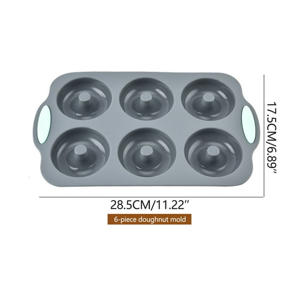 Bandeja de Cubo de Hielo 6 Cavidad Moldes Reutilizables de Donut de Silicona Bandeja Redonda Antiadherente Bandeja de Cubo de Hielo de Silicona para Pasteles Hornear