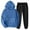 Blue, variant on Women's 2 Piece Outfits Long Sleeve Hoodie Long Joggers Oversized Sweatsuits Fall Tracksuits with Flap Pockets Hot Pink M
