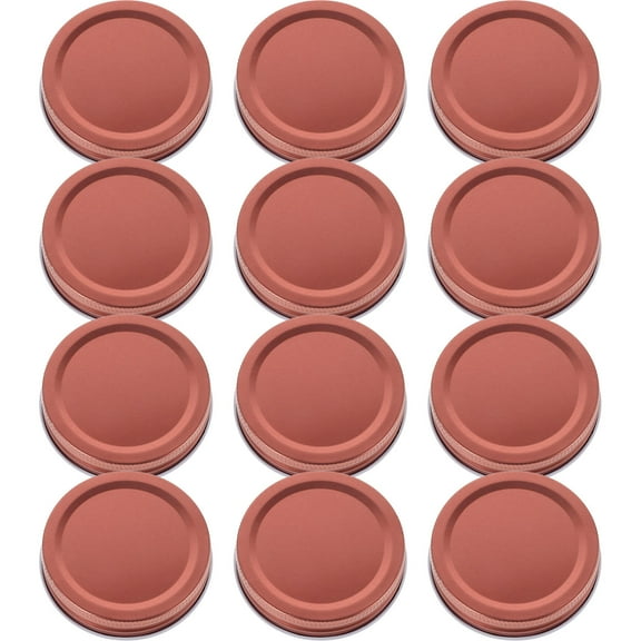 HOMEMAXS Rose Gold Canning Lids with Airtight Tinplate Design for Bottle 12pcs Fit Jars Perfectly