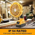 thumbnail image 5 of Portable Tent Fan for Dewalt 20V Li-ion Battery with 9W LED Light Jobsite Fan, 5 of 8