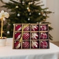 thumbnail image 4 of 12 bolas navideñas brillantes de 6 cm con paquete, decoraciones colgantes para festivales. Vino tinto, 4 of 9