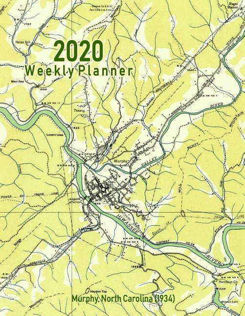 2020 Weekly Planner Murphy, North Carolina (1934) Vintage Topo Map Cover