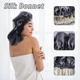 thumbnail image 3 of Silk Bonnet For Natural Hair, Satin Bonnet Silk Bonnet Hair Bonnet For Sleeping, Satin Bonnet For Hair Bonnets For Women, Black, 3 of 7