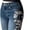 Blue-2, variant on EMMIOL Women's Mid-Rise Stretchy Flare Bell Bottom Jeans Vintage 90s Y2K Floral Embroidery Denim Pants