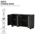 thumbnail image 5 of Accent Cabinet with 4 Doors, Modern Storage Cabinet Furniture, Wood Buffet Sideboard with Adjustable Shelves and Gold Handles, TUANLUO Accent Cabinet for Kitchen Living Room Entryway Hallway, Black, 5 of 10