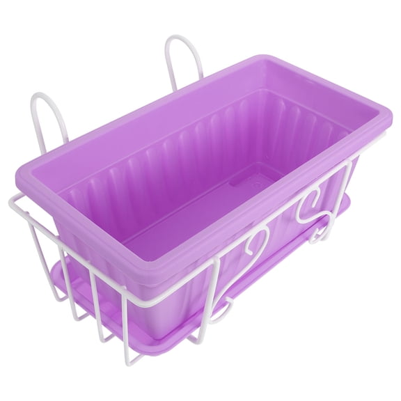 STRANDCHIC Durable Hanging Flowerpot Stand Purple Iron and Plastic Home Decor 1Set