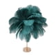 thumbnail image 4 of Lámpara de mesa de plumas de avestruz recargable, moderna y romántica, para decoración del hogar, color verde oscuro., 4 of 14