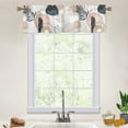 thumbnail image 2 of Skearow Floral Short Window Curtain Kitchen Curtain Scarf Door Cafe Tier Half Window Drapes Coffee 42.13 x 45.28 inches, 2 of 6