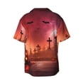 thumbnail image 6 of Lsque Pumpkins print Men's Cuban Collar Short Sleeve Shirt Summer Beachwear Casual Button Down Fashionable Vacation Leisure Shirt-4X-Large, 6 of 7