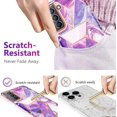 thumbnail image 5 of Samsung Galaxy S21 FE Purple Glitter Marble Full Body Clear Case, 360 Degree Anti-Scratch Protection Without Screen Protector, 5 of 5