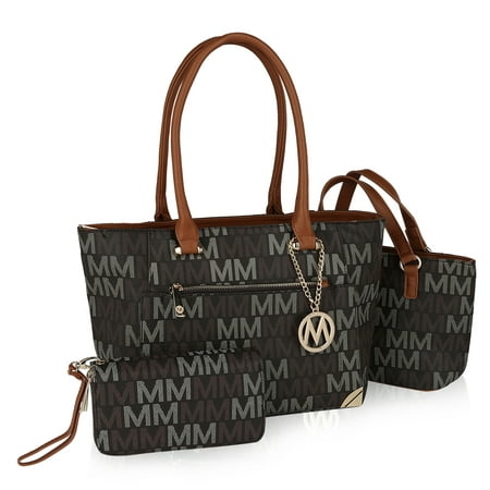 MKF Collection by Mia K. Lady M Signature Tote set (Tote-Mini Tote) with Wristlet