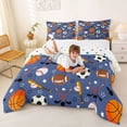 thumbnail image 3 of Erosebridal Ice Hockey Stick Queen Comforter Set,Boys Ball Games Rugby Sport Bedding Comforter Set For Kids Teens,Reversible 3 Pieces, 3 of 7