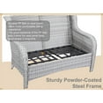 thumbnail image 4 of PARKWELL Patio Rattan Seat Sofa Cushioned Loveseat,Outdoor Wicker Furniture,Light Blue, 4 of 6