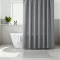 thumbnail image 4 of Washable Fabric Shower Curtain Liner - Hotel Quality Cloth Liner With Hooks, Machine Washable For Bathroom (Gray,180x180cm), 4 of 5