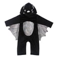 thumbnail image 3 of Gaexia My First Halloween Outfit Baby Boys Girls Velvet Bat Hooded Romper Jumpsuit Cute Holiday Dress Up Clothing For Toddler, 3 of 6