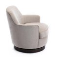 thumbnail image 3 of Comfort Pointe Reese Oatmeal Beige Fabric Wood Base Swivel Accent Chair, 3 of 8