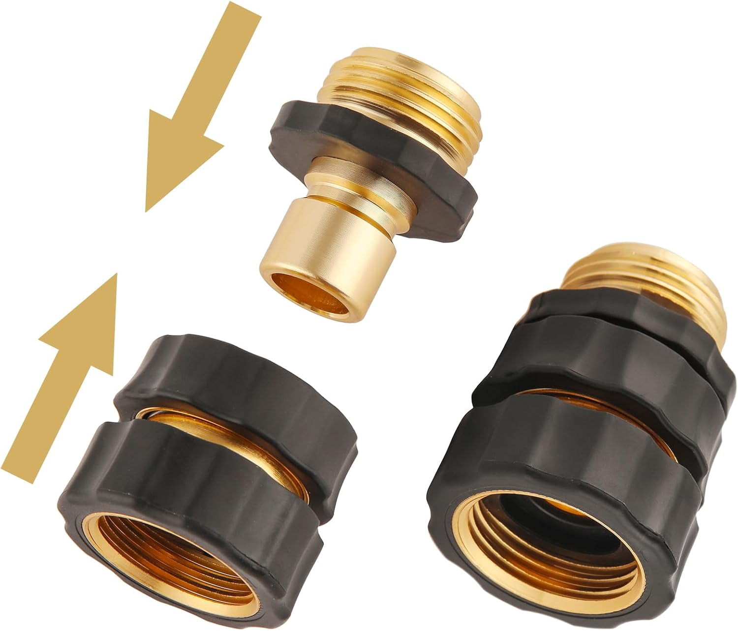 8 Set Quick Connect Hose Fittings for Garden Hose Quick Connector with Gasket, 3/4 Inch GHT Male and Female Attachment Quick Release Water Hose Adapter