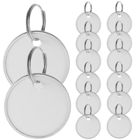 NICEXMAS 50Pcs Plated Silver Keyrings with Labels for Marking Keys Luggage and Flash Drives