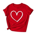 thumbnail image 4 of mihongmao Valentine Graphic T Shirts for Women Lover Printed T-shirt Round Neck Short Sleeved Top Red S, 4 of 5