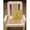 thumbnail image 2 of Letter Q Football Black, Old Gold and White Fabric Decorative Pillow, 2 of 2